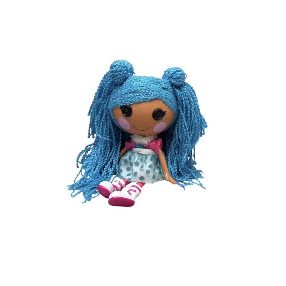 LalaLoopsy 12" Mittens Fluff n Stuff Blue Hair Loopy Yarn Doll